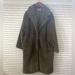Crescent Nikita Teddy Coat - size large - dark green color